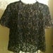 Lacy Black 1950s Blouse De Jour By Saab Size Medium or Large