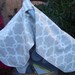Baby Car Seat Cover Grey, White Flowers and Stripes