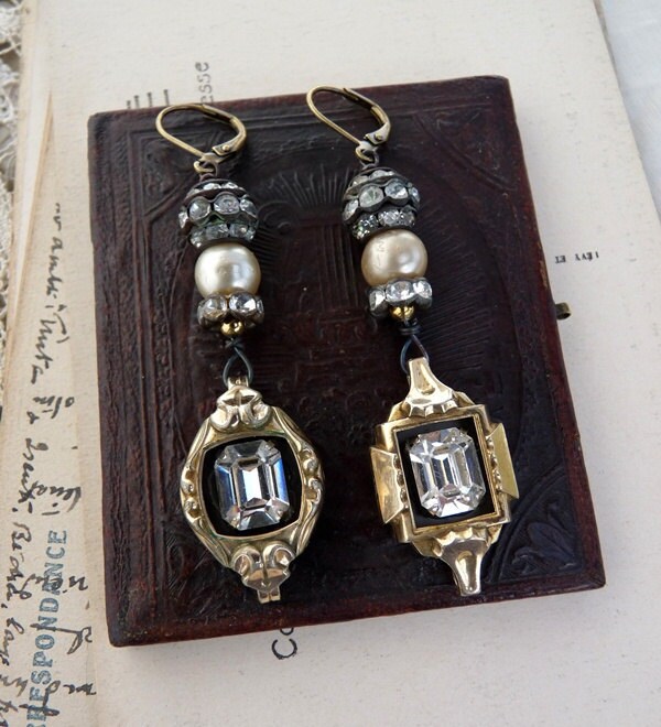SALE Vintage Assemblage Watch Earrings The Immaculate