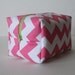SALE make up bag / cosmetic case / toiletry bag -- pink chevron