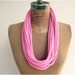 Recycled T Shirt Necklace / Bubblegum Pink / Long Short Choker / 33" Long / 83 cm / Women / Girls / Cotton Tee / ohzie