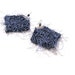 Shaggy Textile Earrings Midnight Blue Hematite Beads