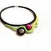 Neon Necklace, Crochet Cable Choker, Color Blocking, OOAK