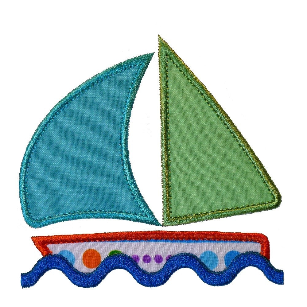 Animated Boat Simple sail boat appliques