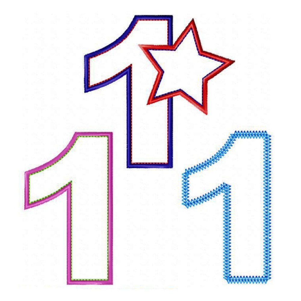 Number One First Birthday Set Machine Embroidery Designs
