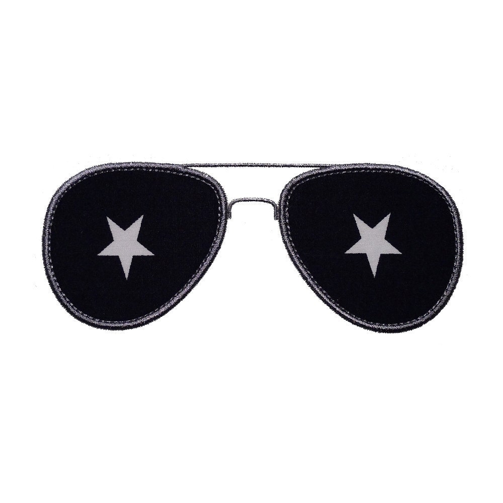 Aviator Sunglasses Applique Machine Embroidery Design Pattern