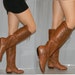 sz 5.5 80s brown leather flat riding pirate boots MIA