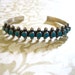 Vintage Sterling Petit Point Turquoise BRACELET Cuff