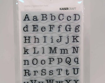 KaiserCraft Alphabet Clear Stamps -- Acrylic -- Typewriter Font Classic Upper Lower Case