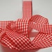 SALE Solid Check Ribbon -- 1.5 inches -- Red White
