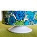 Retro 1960s Blue and Green Floral Candy Dish