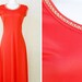 SALE // Rhinestone Disco Gown Red Orange Maxi Dress S/M