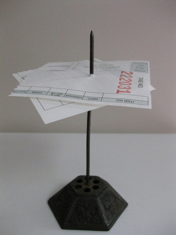 Vintage Receipt Spike by vintagesistersoup on Etsy