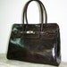 DARK BROWN Leather Handbag Purse Cross-body Bag Iris