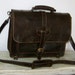 Leather messenger backpack laptop bag Samuel XL in dark brown fits a 15 and 13 inches laptop SALE