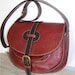 Leather Purse Bag Messenger Shoulder Cross body Bag Goldmann in Burgundy/Dark Brown
