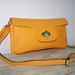 Leather Clutch Purse Shoulder Crossbody Bag Tal in Yellow