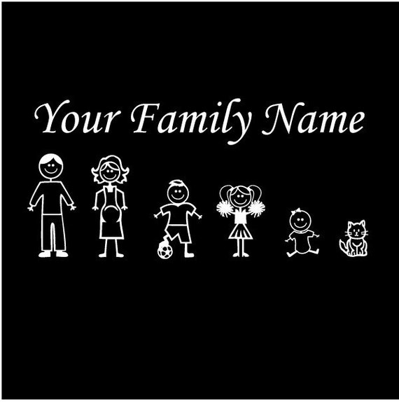 Items similar to Stick Figure Family Personalized and Custom Made on Etsy