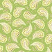 1/2 Yard LAMINATED Cotton 3" Green Paisleys by Heather Bailey - Fresh Cut - 56" Wide, BPA & PVC Free