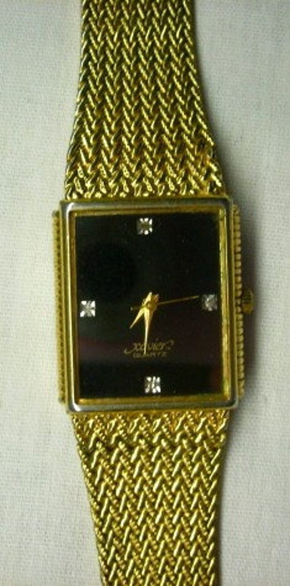 Items similar to SALE...VINTAGE MENS XAVIER DIAMOND AND GOLD WATCH USE ...