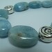 25% OFF - Aquamarine and Sterling Spirals Necklace