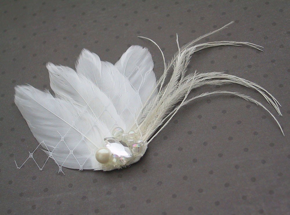 Wedding Feather Hair Accessory Feather Fascinator Bridal