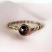 Vintage Sterling Silver Twisted Rope & Glass Eye Ring - Size 5 1/2 - 1940 - Very Dainty