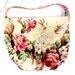 SALE Vintage Barkcloth Handbag Pink Roses
