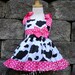 Custom Boutique Clothing Western Girl Cow Jumper Dress