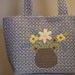 Black Damask Flower Vase Tote Bag