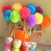 Candyland Birthday-Sweet Tutu Puff Wands with Hanging Ribbons