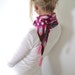 SALE tassel fashion scarf, vintage fabric with jersey lining, pink, purple and storm gray - Circus