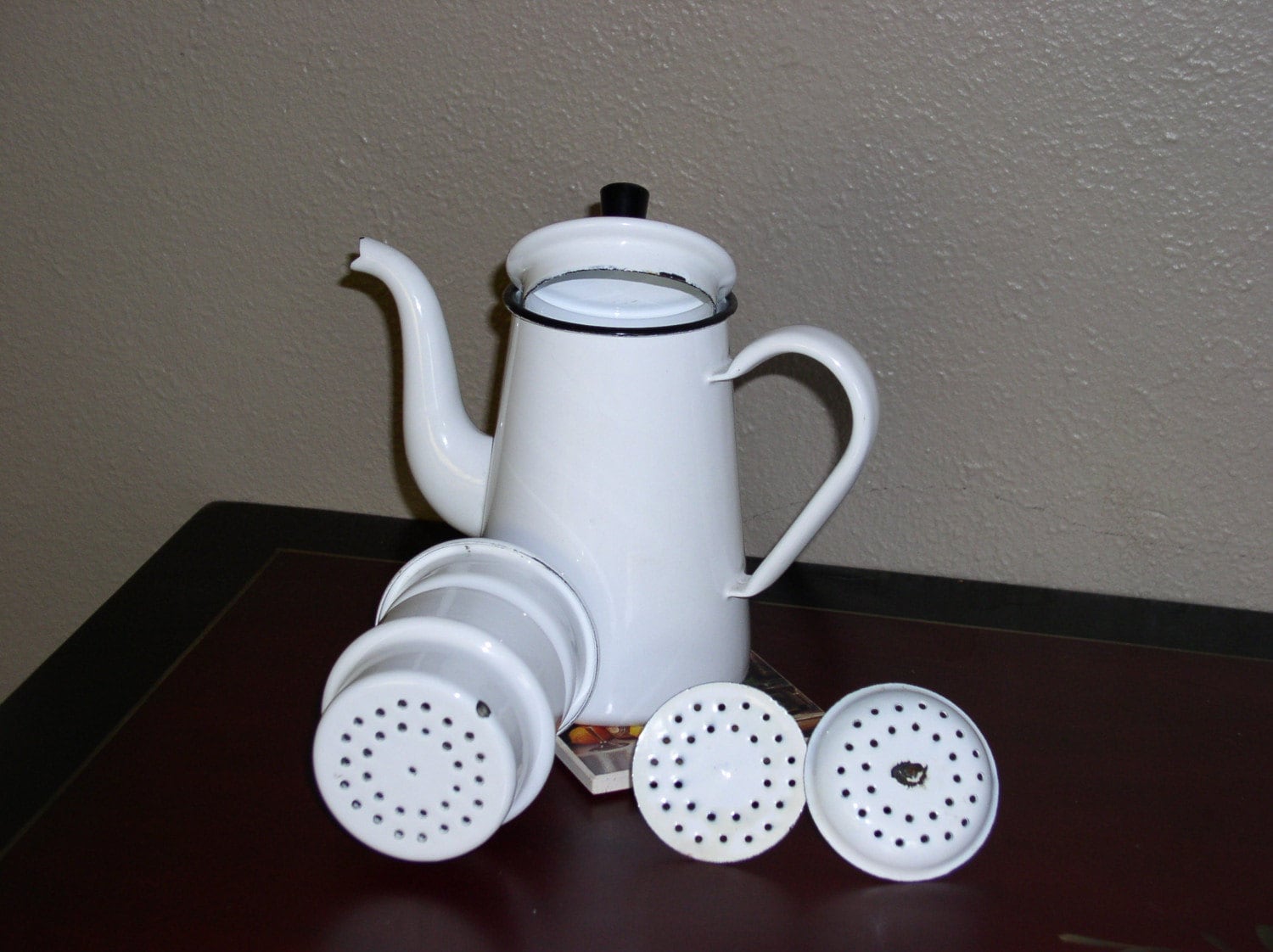 Enamel 2 cup drip stovetop coffee pot