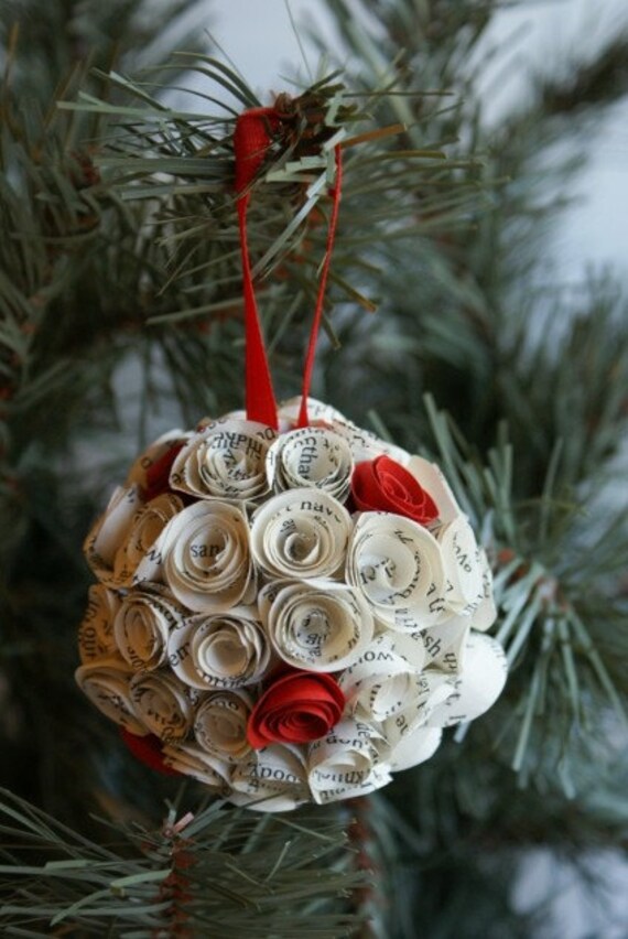 eco friendly holiday ornament upcycled book pages eco friendly holiday ornament upcycled book pages