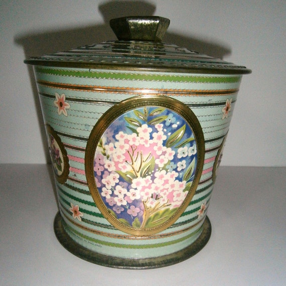 Baret Ware Tin Art Grace Container Summer Flower No. 64