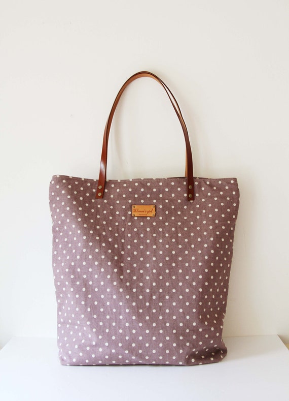 polka dot tote bag