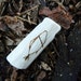 Deer antler pyrography fish symbol pendant