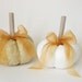 Jacquard pumpkins, set of 2. Olive green and Snow white
