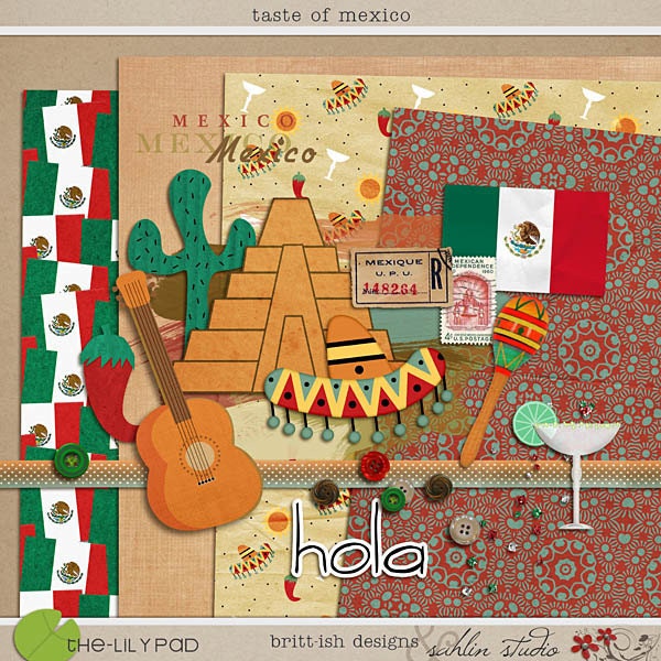 Taste of Mexico Digital Scrapbooking kit for travel Cinco