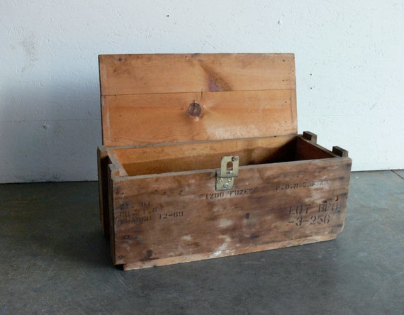 Vintage Wooden Military Ammunition Crate