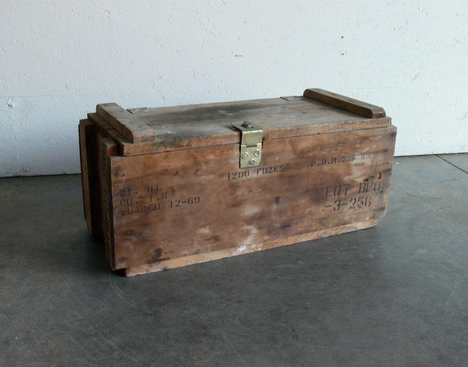 Vintage Wooden Military Ammunition Crate