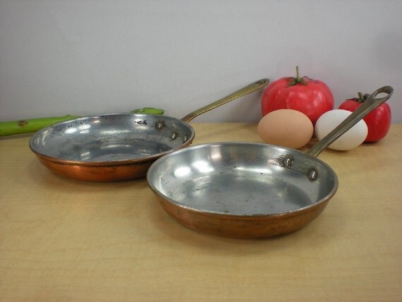 Copral Portugal Copper Cookware Fry Pans Skillets by oldetymestore