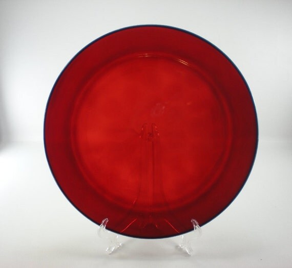 Ruby Red Glass 13 inch Charger Platter France