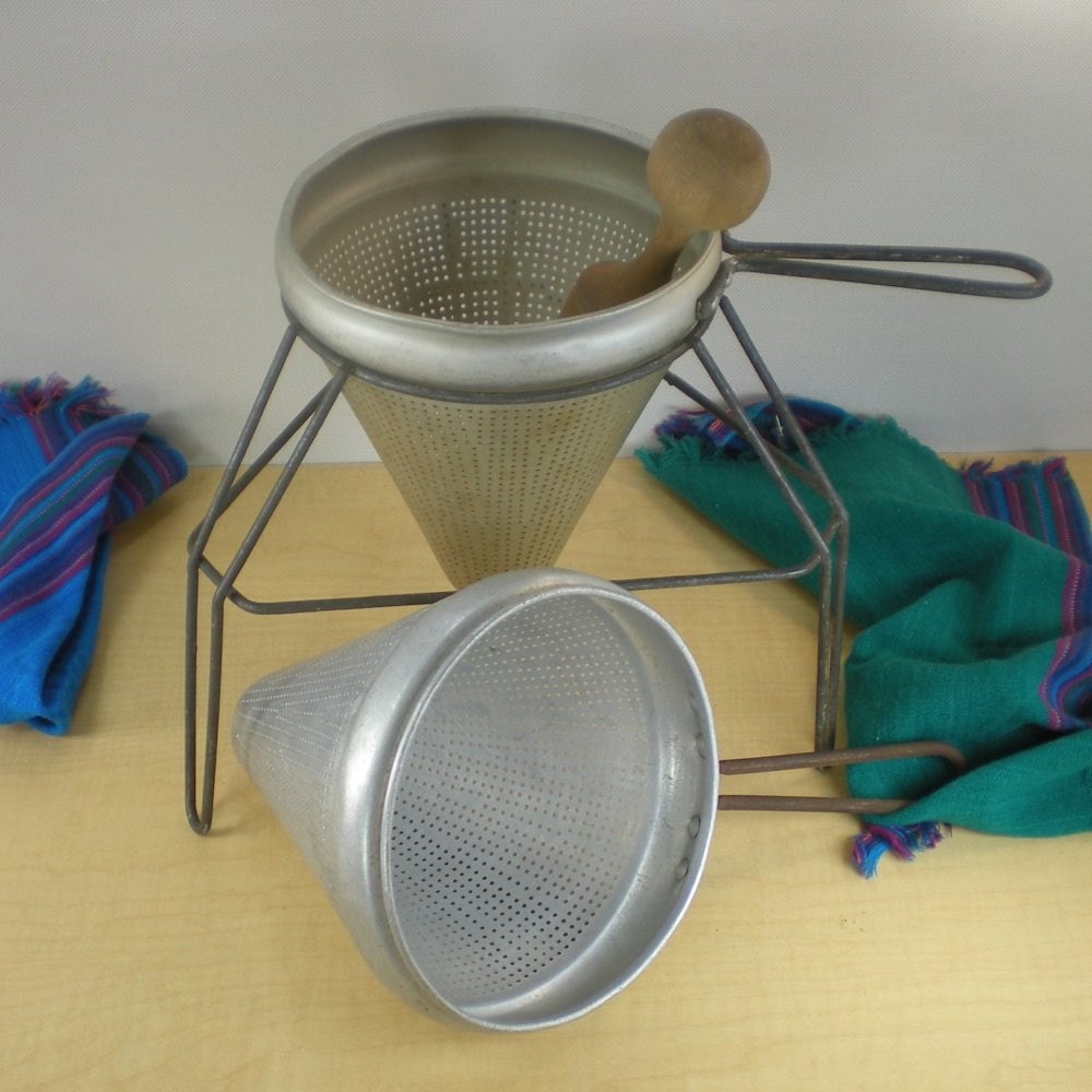 Canning 2 Sieve Strainers Ricer Stand Pestle