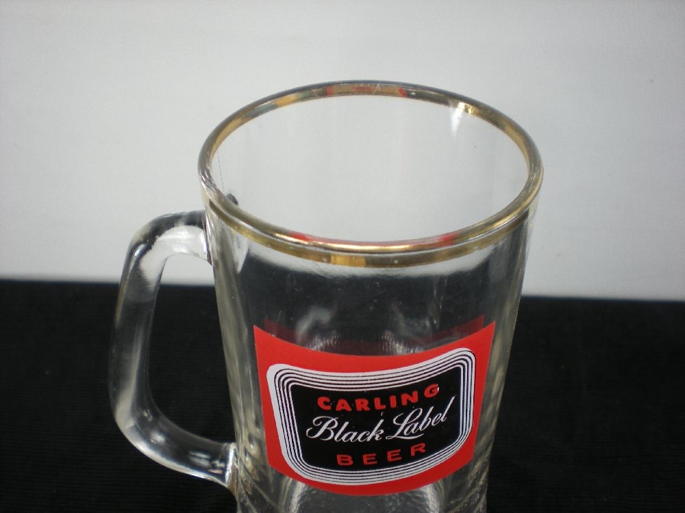 1960s Carling Black Label Beer Mug Pint by oldetymestore on Etsy