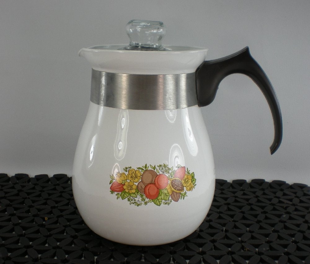 Corning Ware Spice of Life Coffee Percolator by oldetymestore