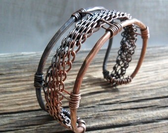 Bracelet Woven Copper Wire Work Cuff Bracelet