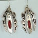 Southwestern Sterling Silver Earrings - Reversible Red & Black