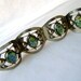 Art Glass Silver Bracelet - Mexican 925 Sterling Signed Vintage Wide