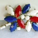 Vintage Fourth of July Patriotic Red White Blue Brooch